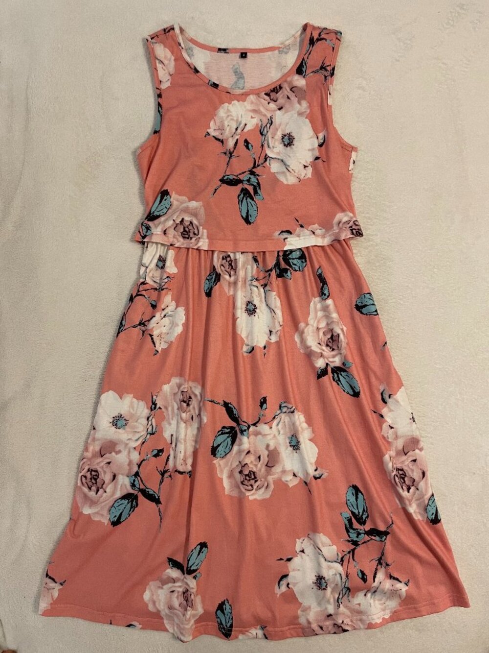 Pink flowery nursing dress